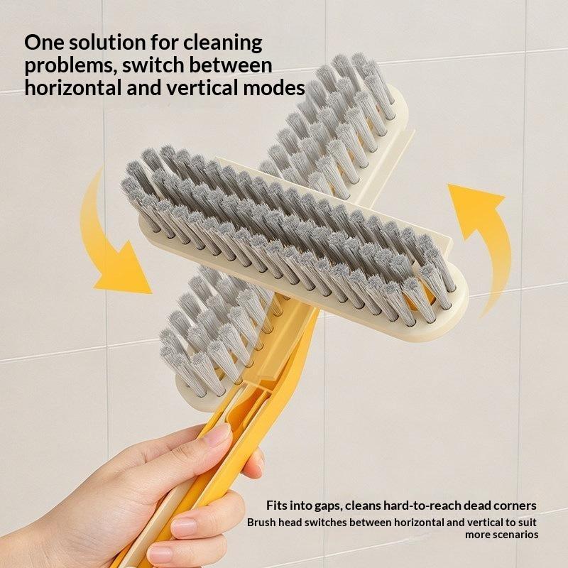Multi-Purpose Tile Cleaning Brush, 360° Rotating Hard Bristle Scrubber For Bathroom & Kitchen Floors And Walls
