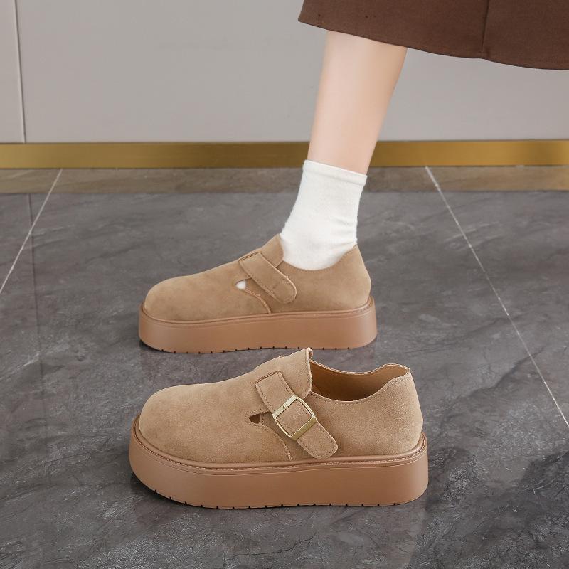 

[Дядя Обувь] Обувь Одинарная обувь 2025 Женская Коричневая Бокен Ленивая Осень Новая Повседневная обувь Обувь Бокен Один Педаль 40 хаки