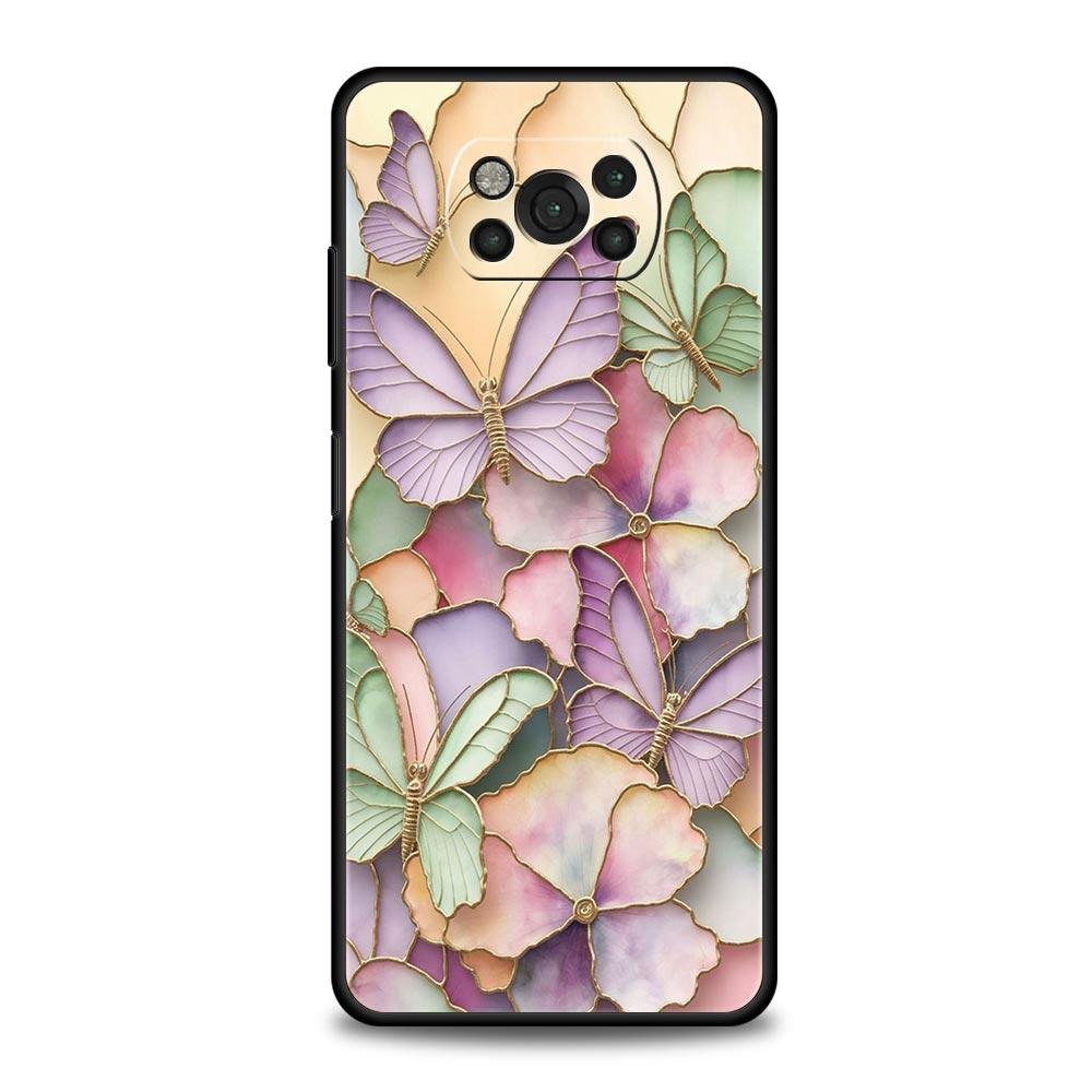 

Fashionable Butterfly Flower Pattern Phone Case for Xiaomi Poco F7 F6 F5 F4 F3 X6 X5 X4 X3 NFC F7 Ultra C51 C55 GT 5G Soft TPU Poco X6