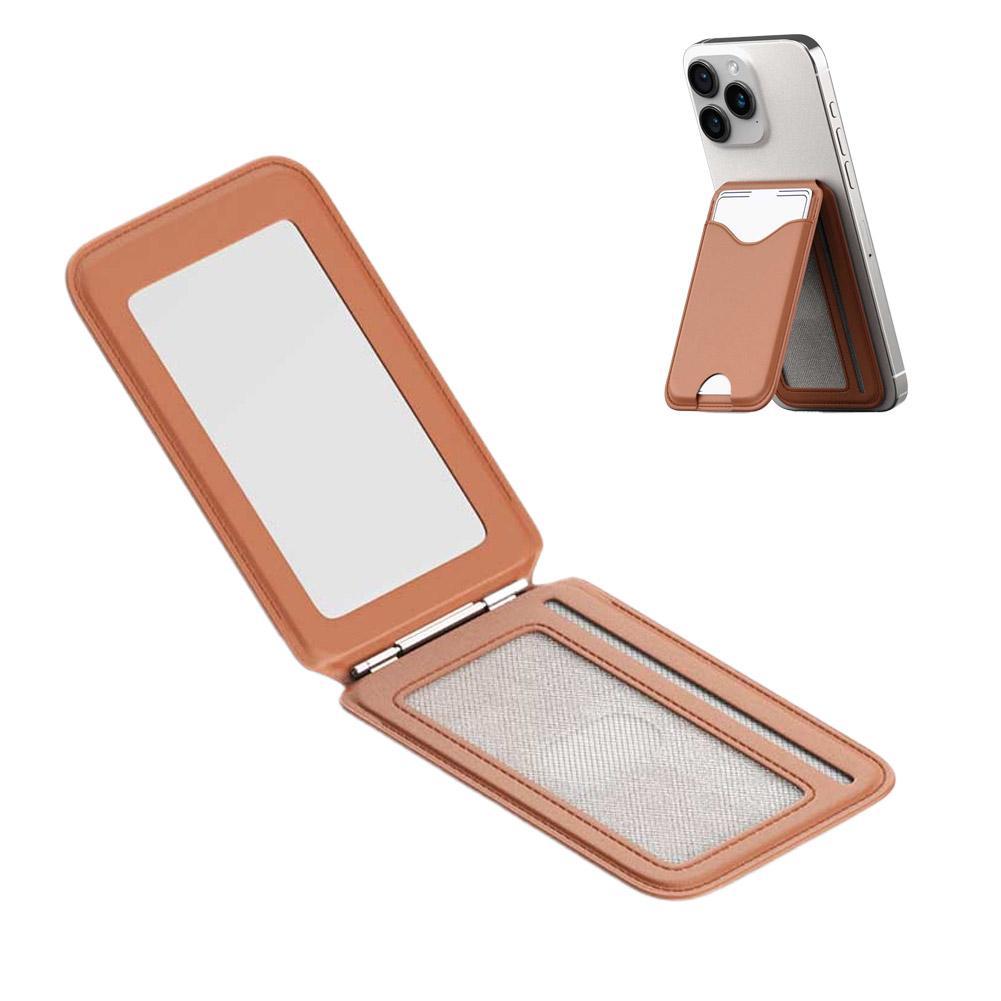 For MagSafe Card Holder With Mirror Multi-Card Slot Wallet Card Holder Stand Magnetic Multi-Card Slot Case For IPhone 17 16 15