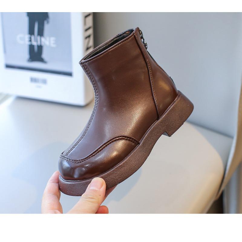 Moda retro nuevas botas para niños otoño e invierno tesoro de mujer botines zapatos de algodón de terciopelo