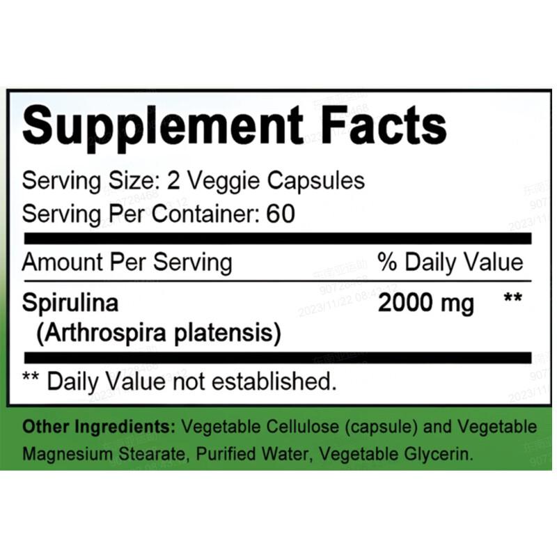 Organic Spirulina 700mg Capsules, Vegan Detoxifying Weight Loss, Immune-Boosting Superfood, 120 Capsules