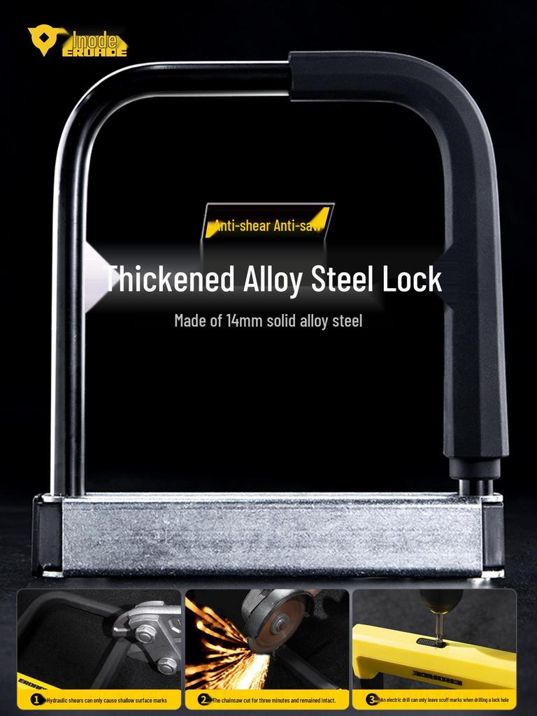 EROADE Diebstahlsicheres U-Schloss für deutsche Motorräder, Elektroroller & Mountainbikes