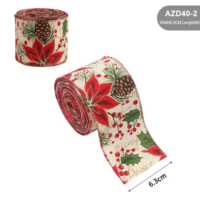 1Roll Imitation Hemp Ribbon Christmas Tree Ribbons Xmas Wreath Garland Bowknot Ribbon Roll Linen Lattice Ribbon Noel Navidad