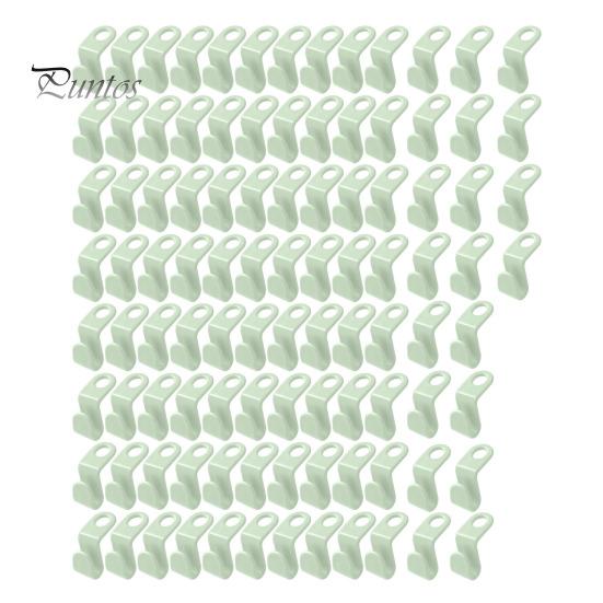 

100 шт. крючки для вешалок для одежды с гладкими краями без заусенцев многоцелевые экономящие место вешалки для одежды пластиковые зажимы зелёный