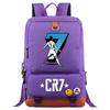 Cristiano Ronaldo Printed Youth School Backpack Teenagers Durable Oxford Fabric Breathable Padded Straps Unisex Travel Bag