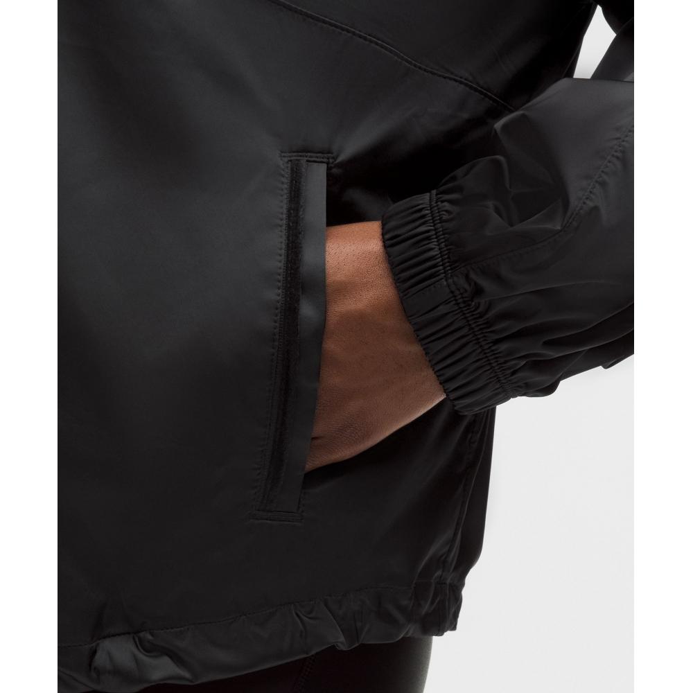 Lululemon Stretch Satin Flocked Training Jacket Black Black