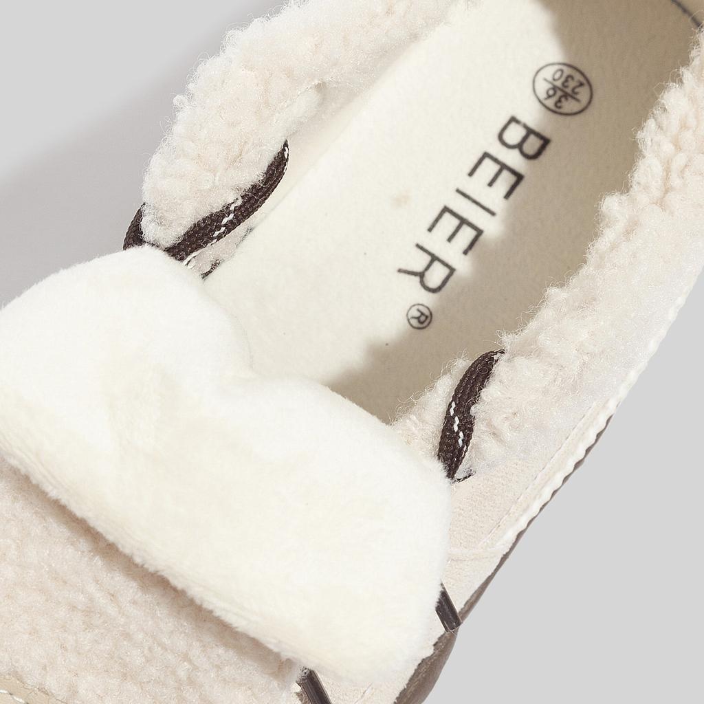 Belle winter velvet Maillard board shoes trendy new low-top student warm sports two cotton shoes