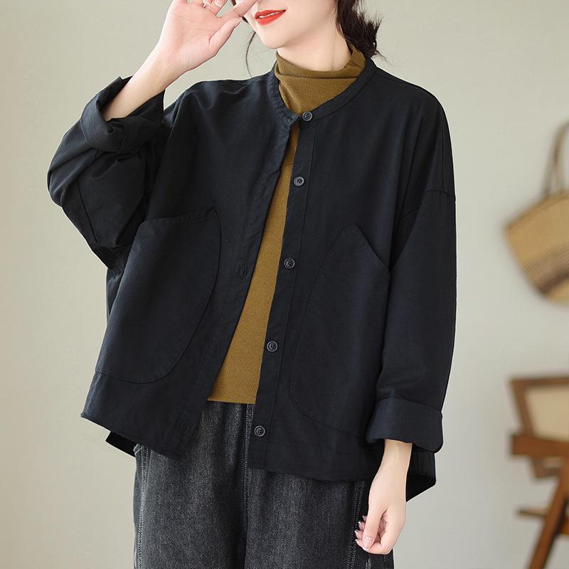 

Women s Plus Size Long Sleeve Cotton Linen Cardigan - Korean Style, Spring 2026 Collection XL чорний