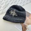 New Classic Embroidered Five-pointed Star Knitted Hat Thickened Thermal Pullover Hat Autumn and Winter Cold Hat Street Trend
