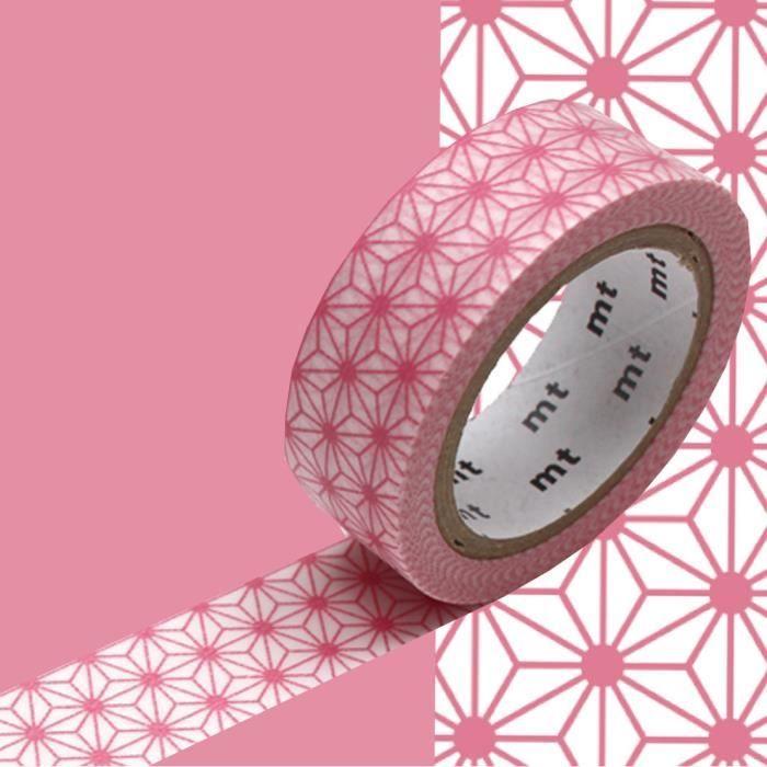 Masking tape - mt - étoile asanoha - rose pastel - papier - 1 pièce