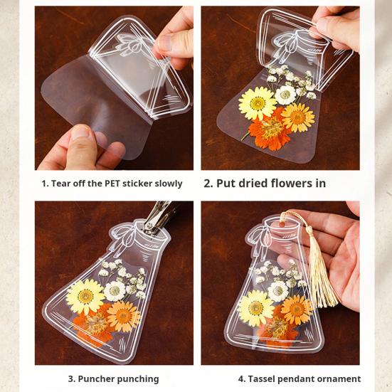 20Pcs DIY Transparent Dried Flower Bookmarks Exquisite Design Creative Floral Plant Clear Bookmarks Decorations