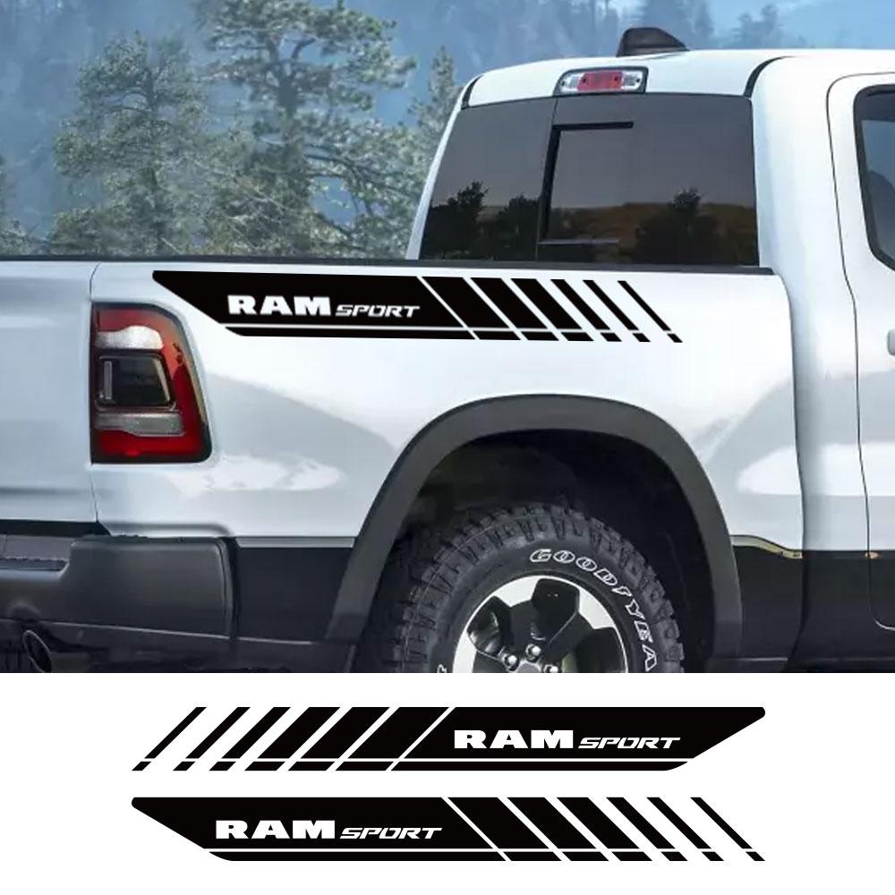 Autocollants de Voiture Pour Dodge RAM Sport Pick-up Autocollants Latéraux de Coffre Arrière Graphiques de Camion Lettres Décoration Vinyle Couverture Accessoires de Tuning Auto