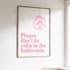 Please Don't Do Coke In The Bathroom Prints Pink Canvas Painting Pastel Cowboots Retro Funky Posters Wall Art Picture Room Decor