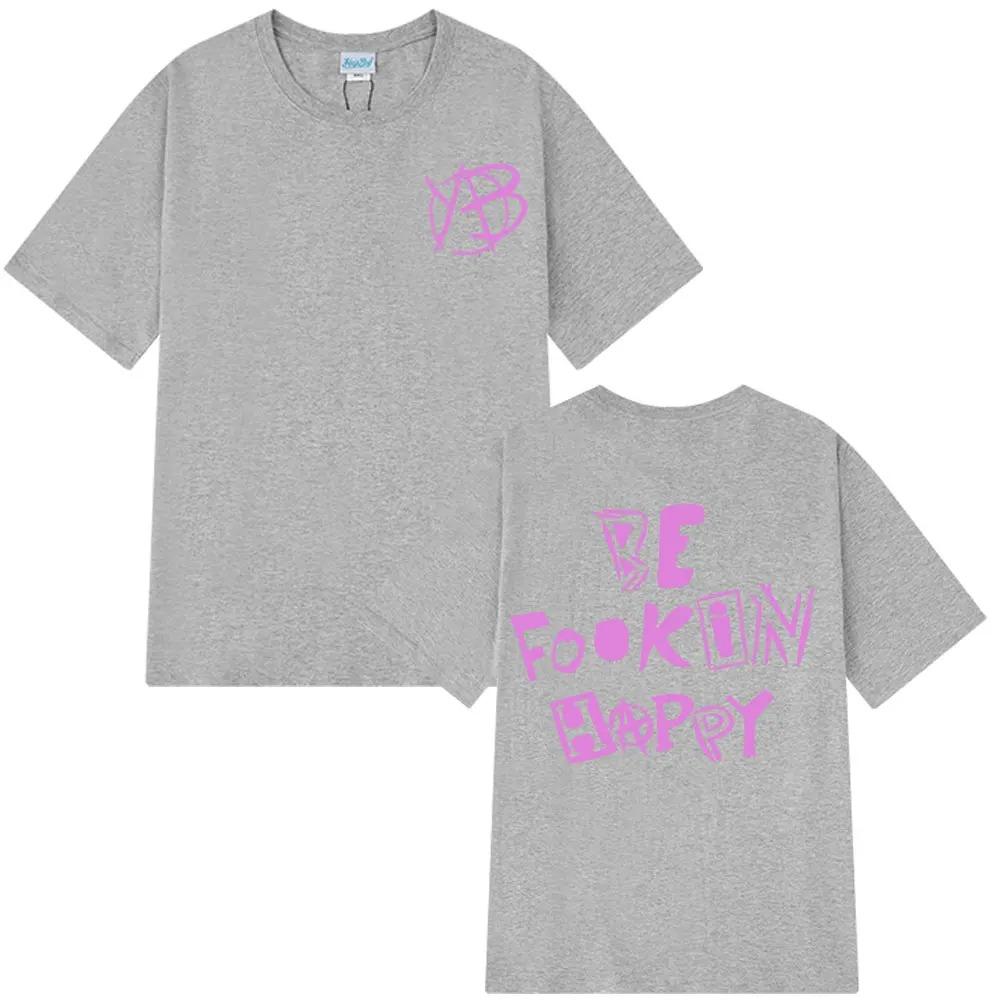 Koszulka Rockowa Piosenkarz Yungblud Be Fookin Happy Letnia Casualowa Koszulka Kobiety Moda Hip Hopowa T-Shirt Wysoka Jakość Harajuku miękka