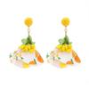 Exaggerated Beach Earrings Tassel Petals Stud Earrings Trendy Flower Dangle Earrings  Vacation