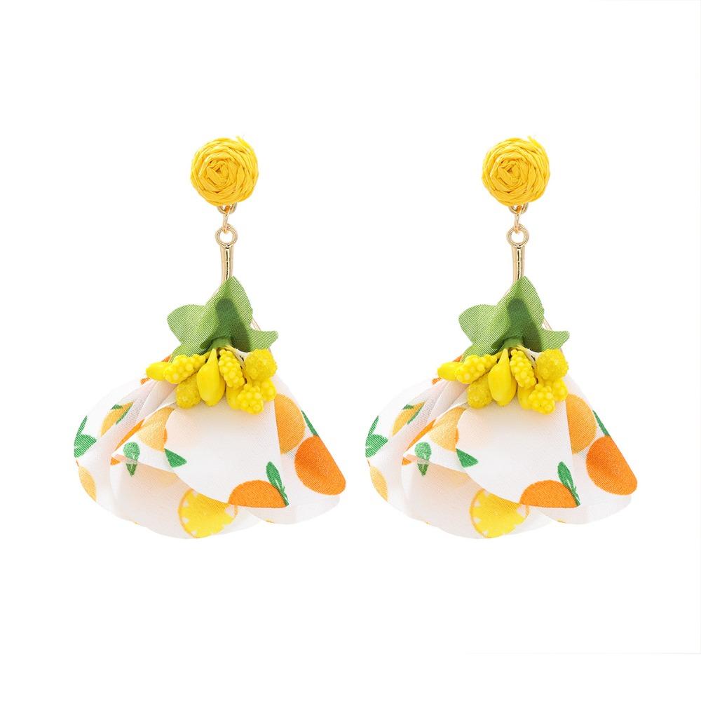 Exaggerated Beach Earrings Tassel Petals Stud Earrings Trendy Flower Dangle Earrings  Vacation