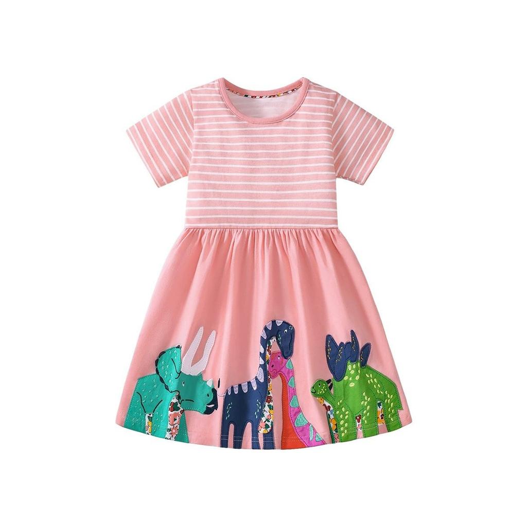 Girls' Cartoon Print Casual Dress - Kids' Cute Princess Dress