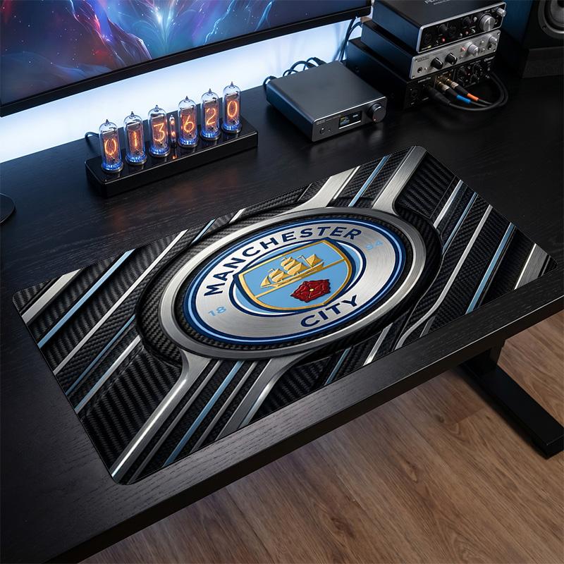 Tappetino per Mouse Grande Stampato Manchester City, Tappetino Morbido in Gomma Antiscivolo per Scrivania da Gioco per Ufficio Laptop Computer Decorazione
