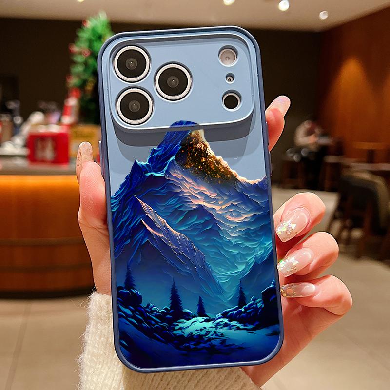 Custodia con Motivo Paesaggio Montagna Innevata Per iPhone 17 Pro Max Magnetica Per Magsafe Cover Ibrida Sottile Opaca Per iPhone 16 15 14 13 Pro Max