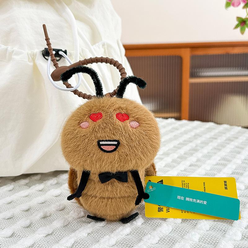 Glasses Cockroach Plush Toy Boys Bean Eye Keychain Girls Backpack Talk Heart Eye Insect Pendant