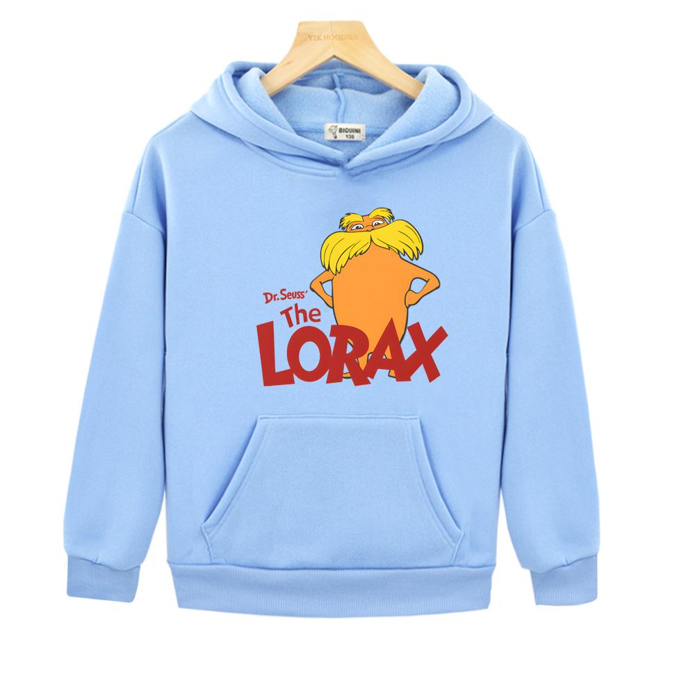 The Lorax kawaii Print Hoodies Cartoon Graphic Round Neck Sweatshirts Boys and Girls Clothing Autumn Fleece Soft Hoody Anime jacket