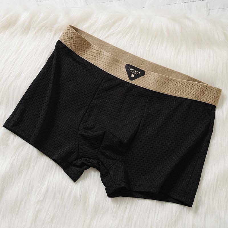 Men's Ice Silk Underwear, Antibacterial Crotch, Lightweight and Cool Feeling, Summer Ice Silk Underwear, Men's Boxer Shorts