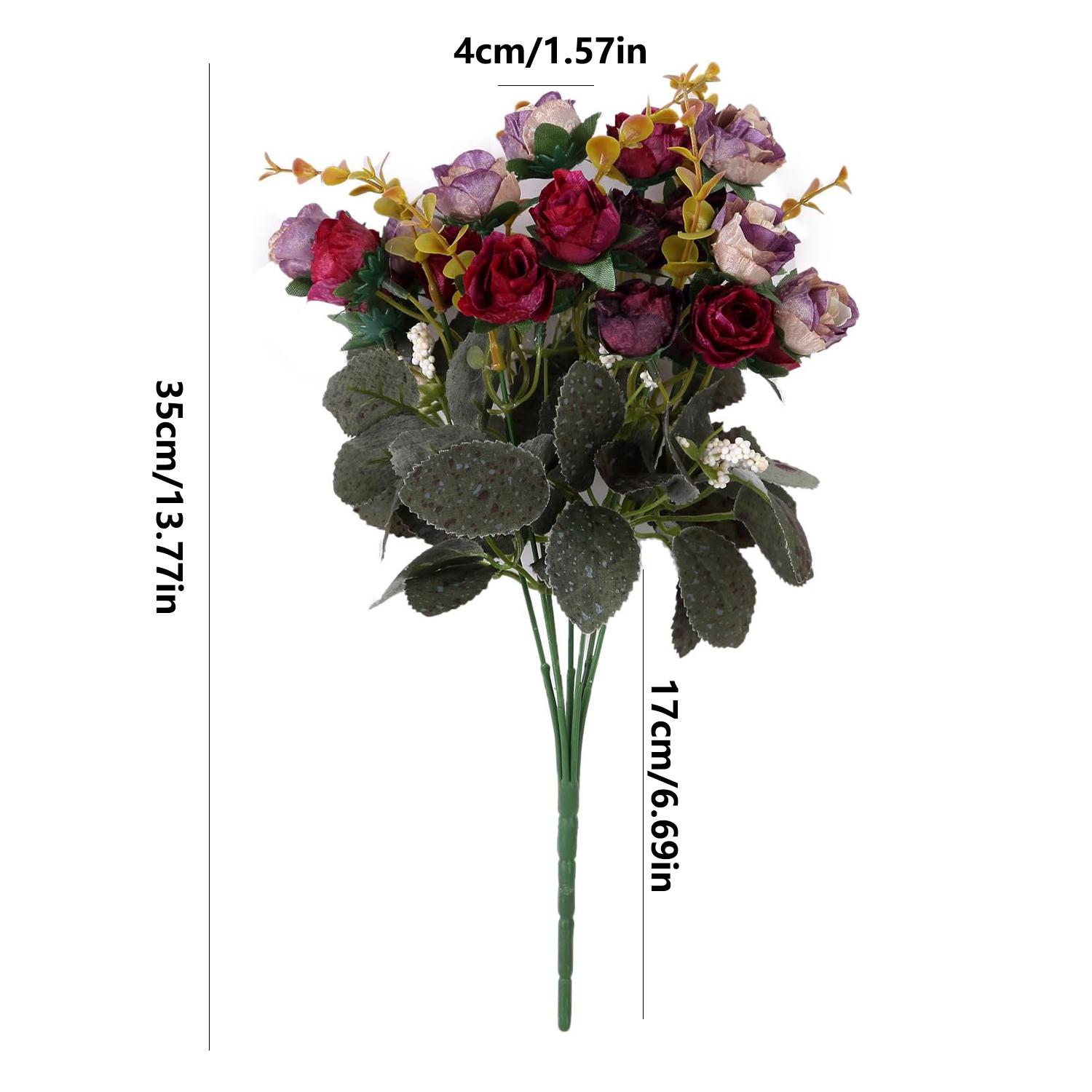 

7 Вилок 21 Головка Искусственный Цветок Шелковая Роза Высококачественный Рождественский Венок Свадебный Букет Домашняя Композиция Ваза свадебные букеты 1pieces