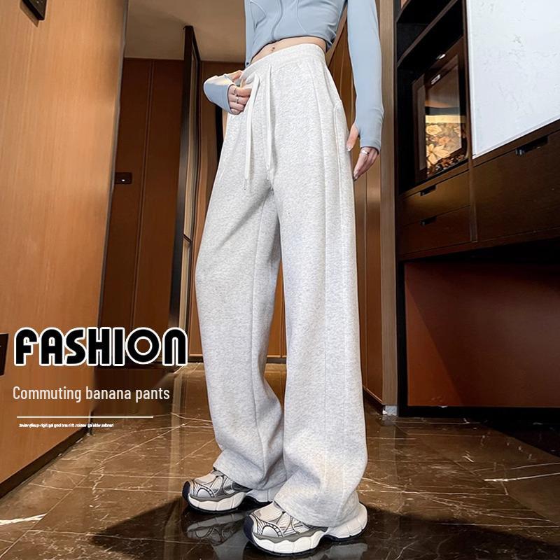 

2025 Women s Petite Fleece Sweatpants: Versatile Straight & Wide Leg Styles for Spring & Autumn M, 96-105 lbs