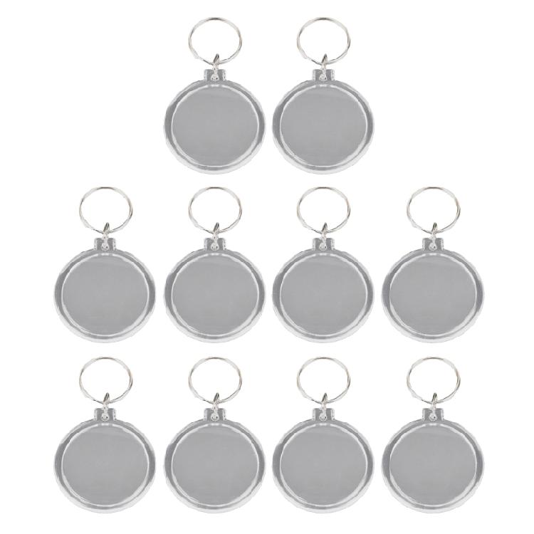 10 Pcs Various Shapes Acrylic Keychain Picture Frame Keyring with Split Rings