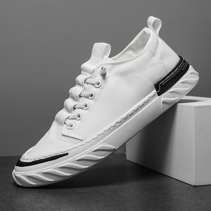 

Модне чоловіче взуття PARZIVAL Дихаюче повсякденне взуття Ice Silk Canvas Shoes Loafer Vulacnized Sneakers Platform Outdoor Tenis Moccasins 44 білий