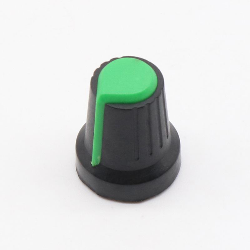 10Pcs 6mm Plastic Threaded Knurled Potentiometer Knobs Caps 15*17mm