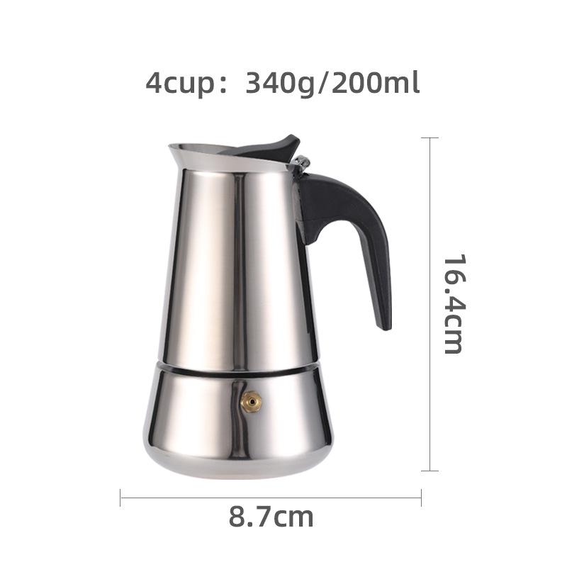 Octagonal Aluminum Moka Pot for Home, Office, or Outdoor Italian Espresso