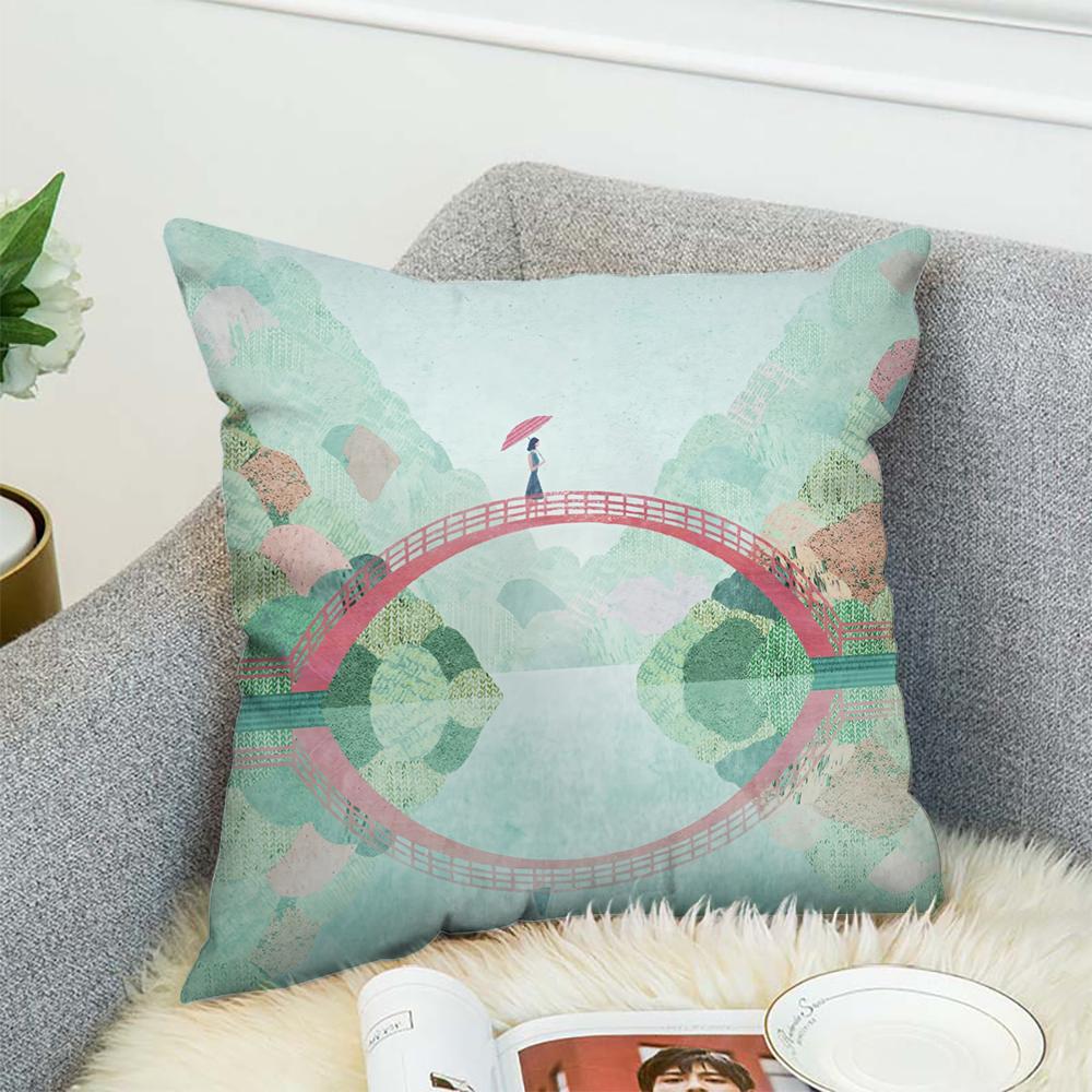 H-Henry Art Pillow Case For Car Sofa Decorative Home Double-sided Print Plush Square Throw Pillow Cushion Cover