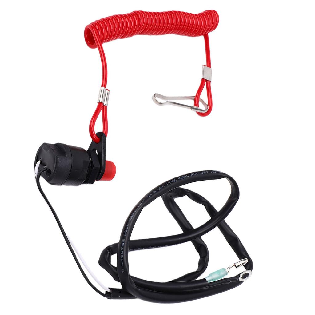 Boat Engine Motor Emergency Kill Stop Switch with Safety Lanyard for Outboard 15 25 30 40 Horsepower 6E9 82575 01 00
