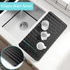 Silicone Drainage Mat Water-Draining Mat Kitchen Counter Silicone Drying Mat Dishware Ramp Drainage Mat