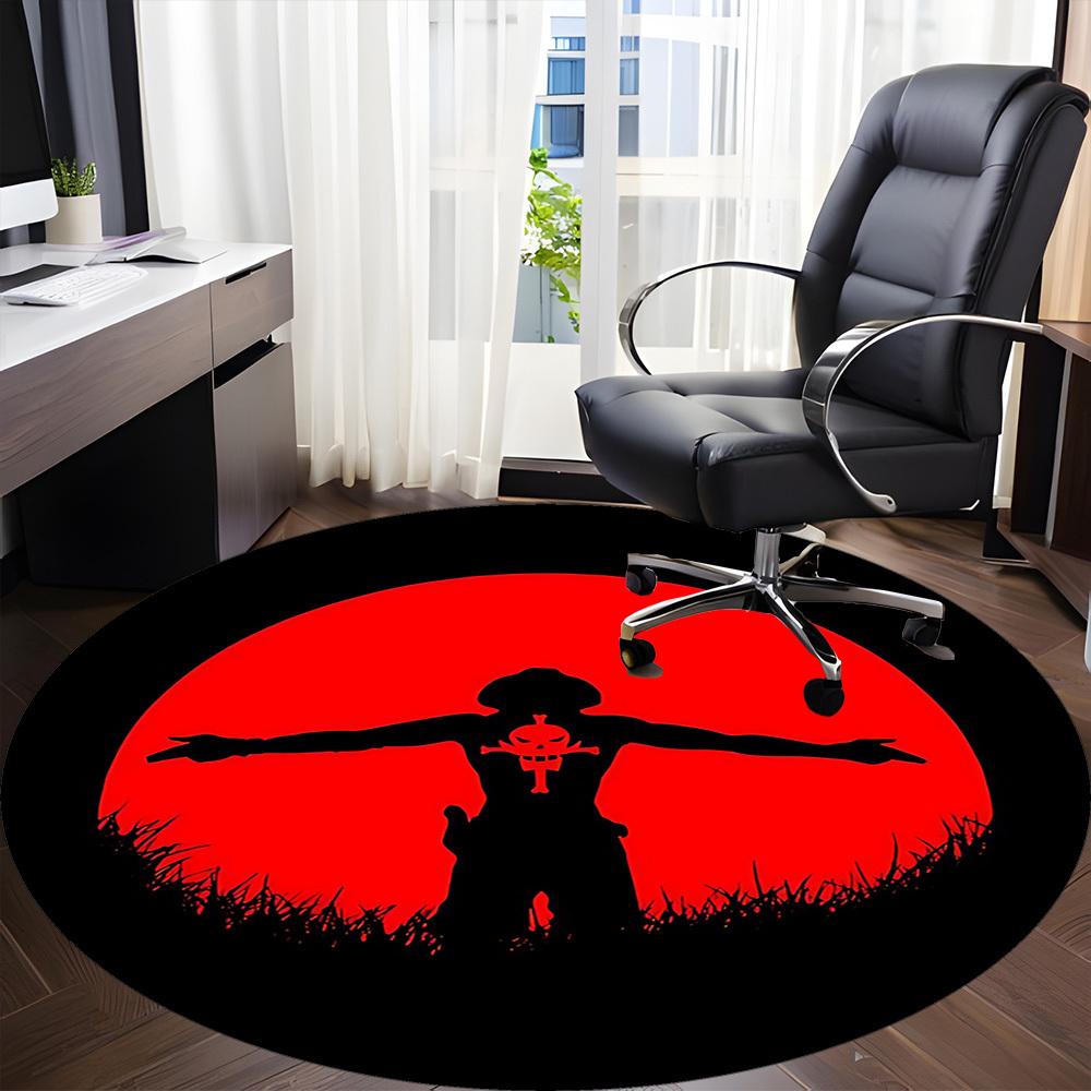 One Piece Portgas·D· Ace Office Round Area Rug, Under Office Chairs Bedroom Living Room Home Decor a0908138