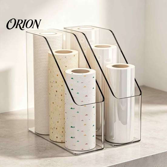 Multipurpose Storage Bins Kitchen Cling Film Organizer, Space Saving Durable Box, Large Dorm Room Essentials Capacity Vertical Bin, for Food Foil And