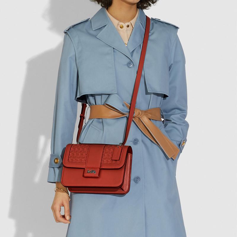 Coach Alie 23 Horse And Carriage Buckle Flap Leather Small Shoulder Crossbody Bag Women Bags Red C2277-V5SAR