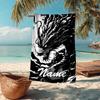 Custom Name Ultra-Soft Beach Towel with Dragon Theme,Ideal for Pool - Camping, Diving - Perfect Travel Essential, Vibrant Beach Towel.