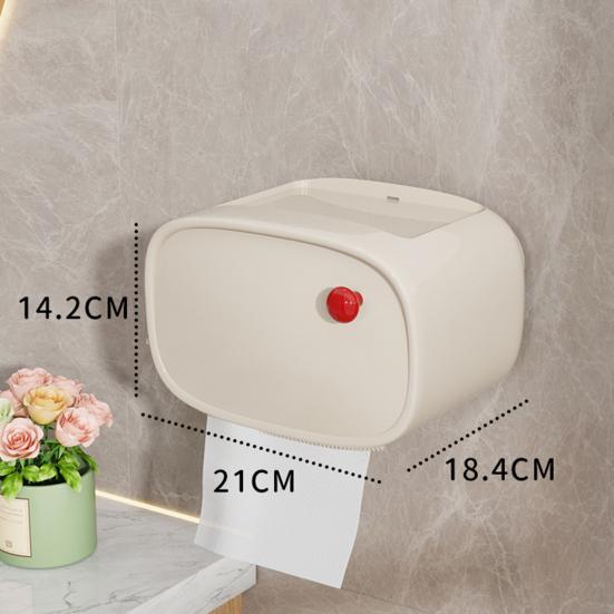 Tissue Box Top Storage Waterproof Tissue Holder No Wall Damage Easy Stick Creamy Style Universal Paper Towels for Bathroom
