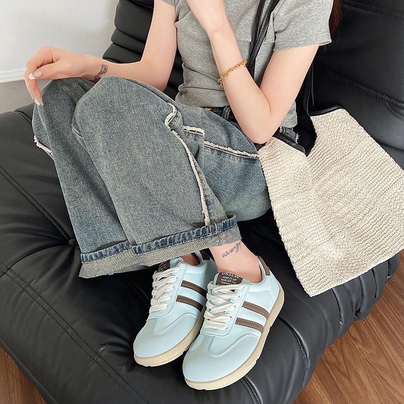 Versatile lace-up thick baseplate shoes women's spring niche fashion sports shoes casual retro