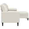 3 Seater Sofa with Footstool Cream 180 cm Velvet