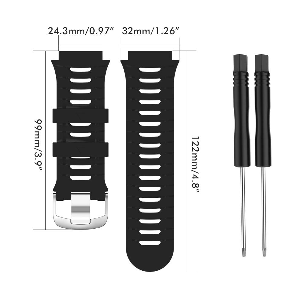 Silicone Watch Bands Replacement Bands Soft Comfortable with Steel Buckle Watch Strap Compatible for Garmin Forerunner 920XT