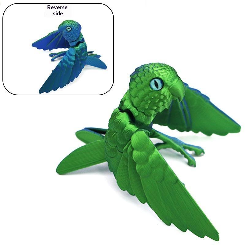Papagaio Modelo Impresso em 3D Estátua Animal Flexível Pássaro Com Asas Articulações Móveis Decoração de Casa Autismo TDAH Brinquedos Divertidos Presente de Feriado