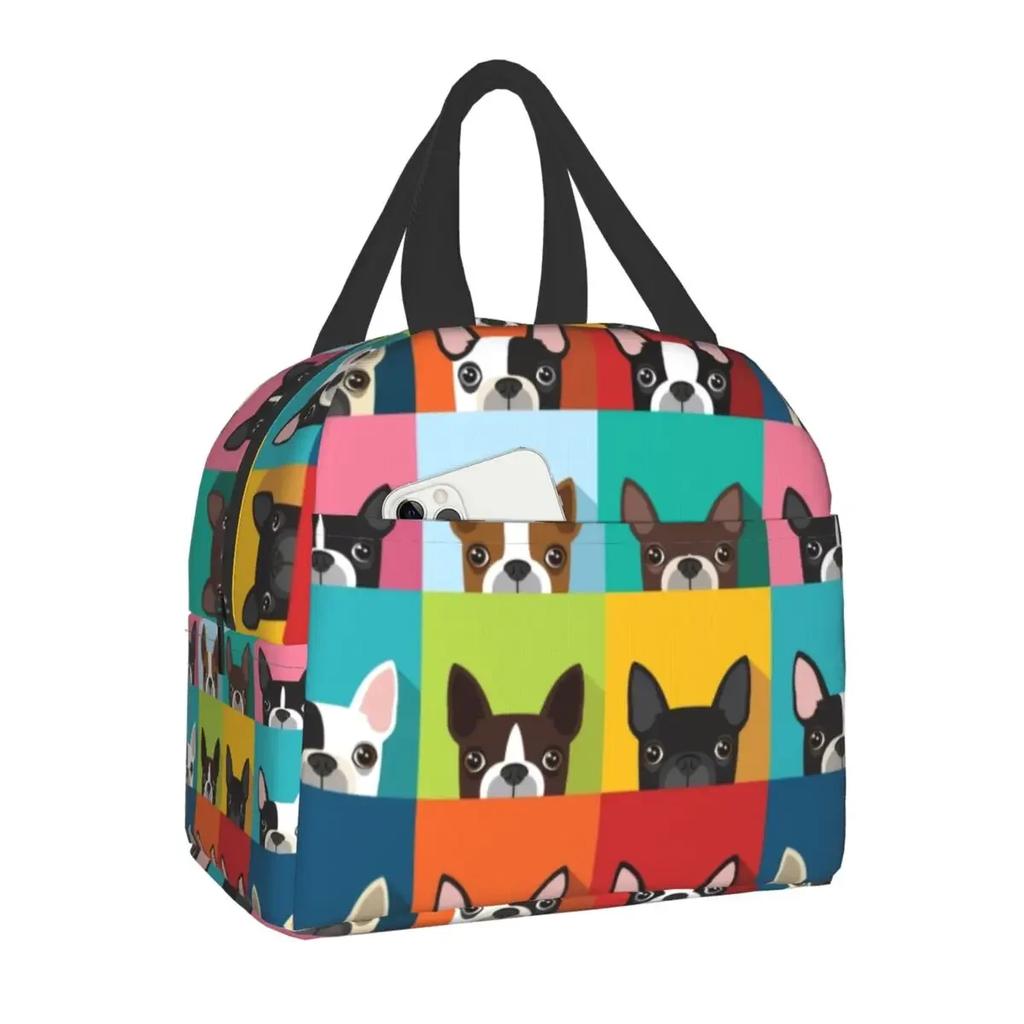 Luxury Pearl And Abalone Poodle Dog Insulated Lunch Bag for Women Resuable Pudel Caniche Cooler Thermal Bento Box Work School