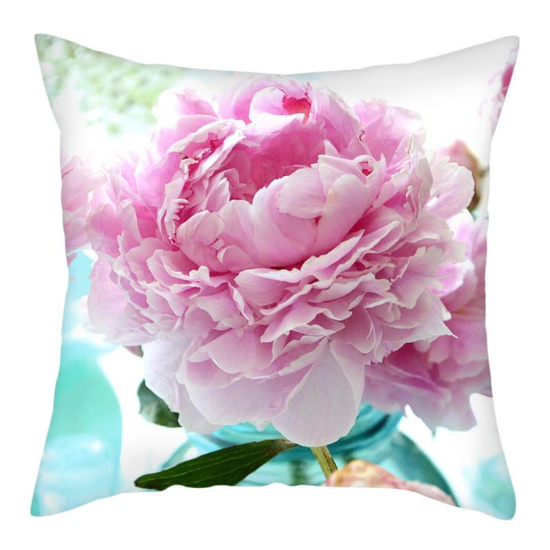 

RZN Чехлы для подушек с розовым цветком, хлопковые наволочки для спальни, дивана и стула, декоративные наволочки 45*45 см