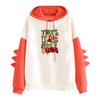Women's Printed Contrasting Dinosaur Loose Casual Hoodie
