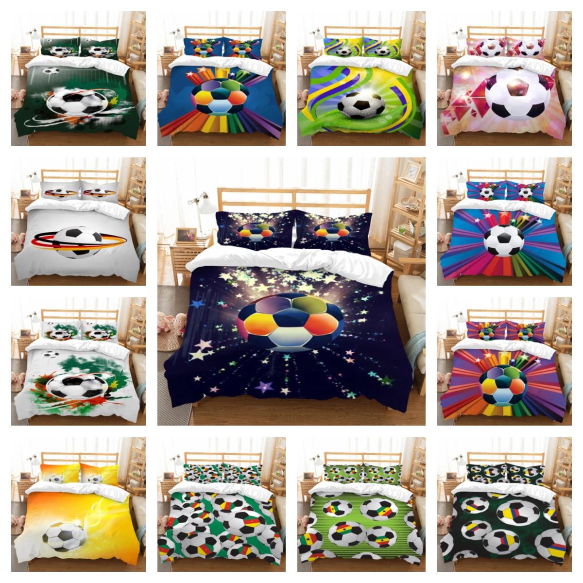 

Модная домашняя кровать King Double Size, комплект постельного белья, уникальный дизайн, 2/3 шт., 3D футбольная печать