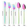 30Pcs Rainbow Stainless Steel Dinnerware Cutlery Set Steak Knife Dessert Fork Spoon Dishwasher Safe Flatware for Home Restaurant